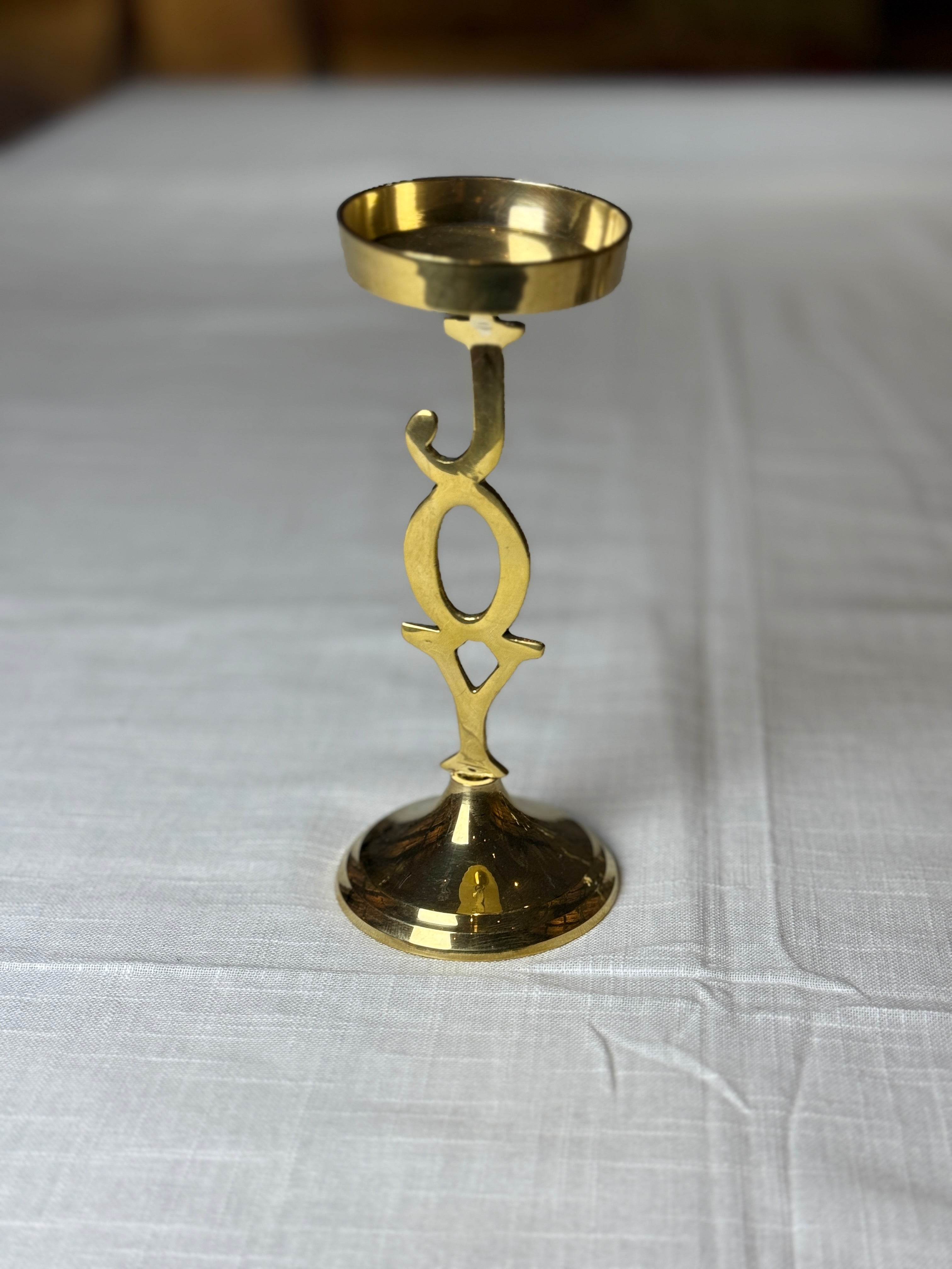 Xmas Theme Brass Candle Holder