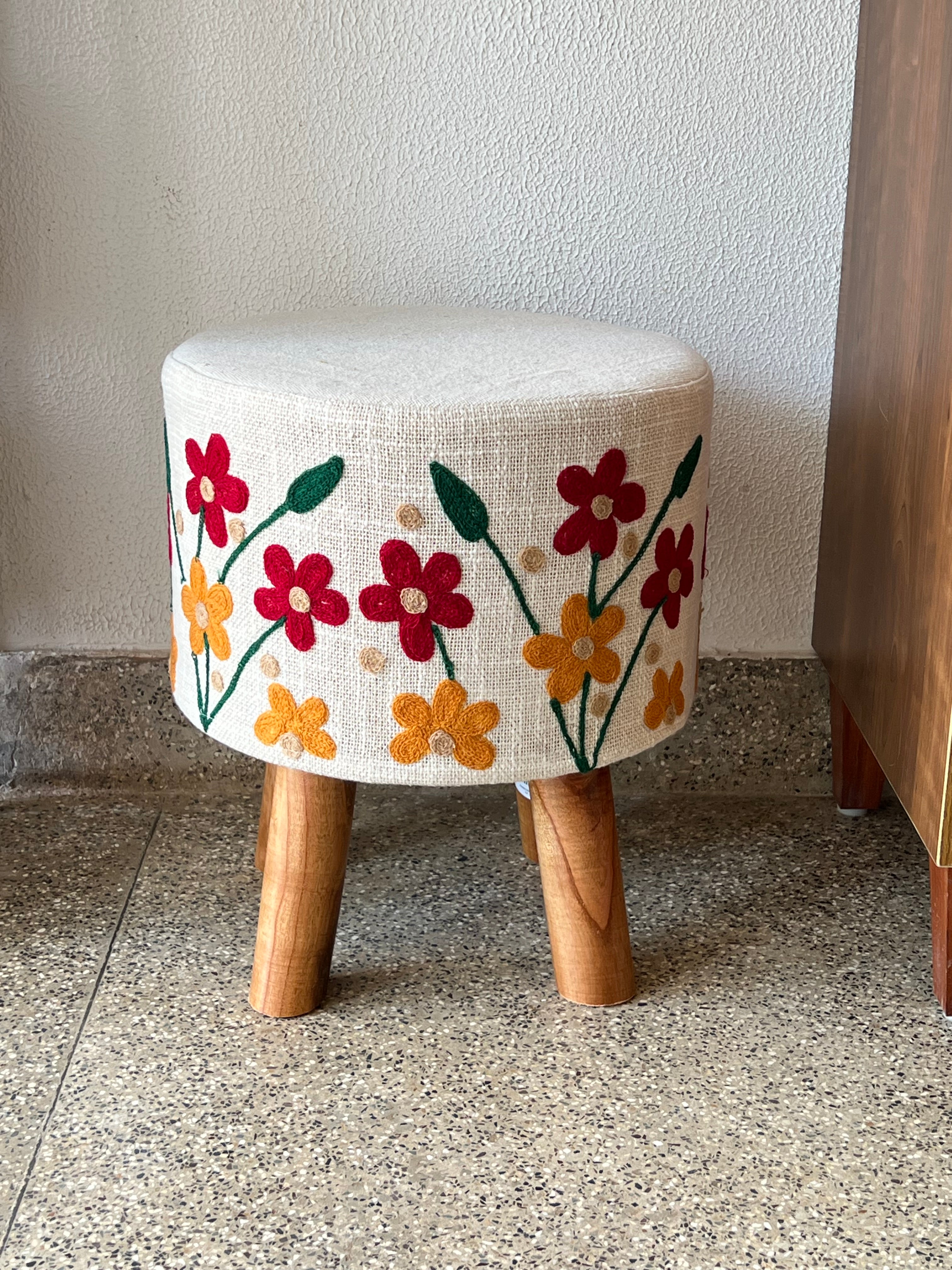 Embroidered Ottoman Stools