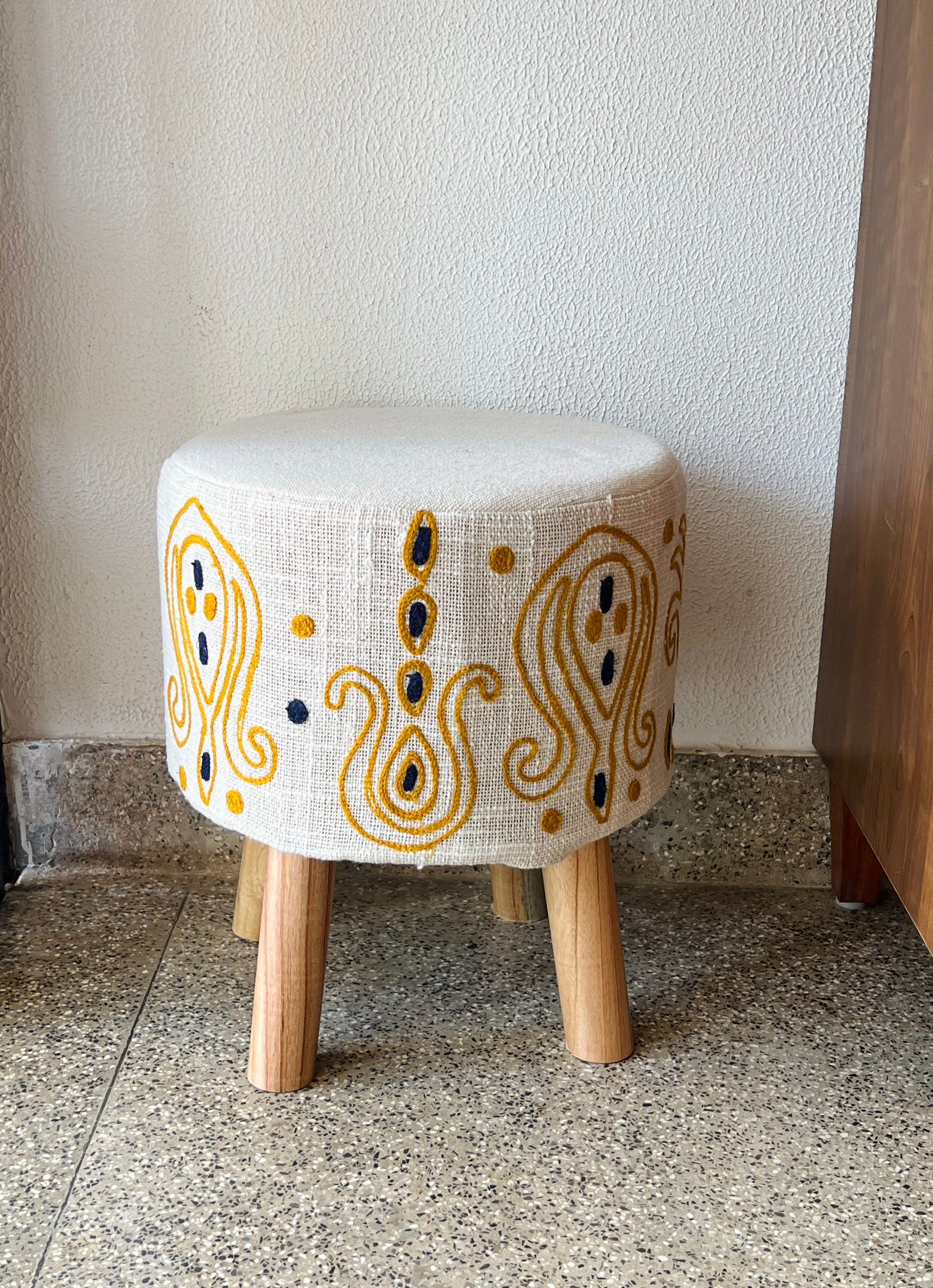 Embroidered Ottoman Stools