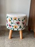 Embroidered Ottoman Stool