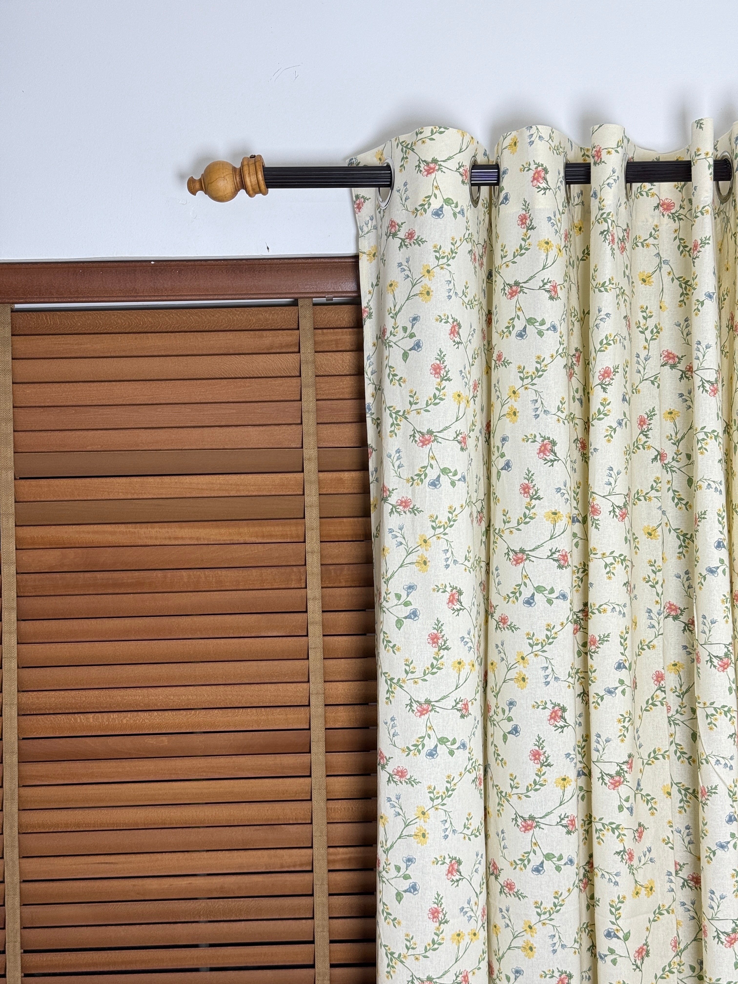 Floral Theme Cotton Curtains