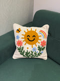 Embroidered Jute Cushion Cover – 16 x 16 inches