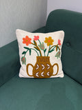 Embroidered Jute Cushion Cover – 16 x 16 inches