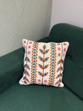 Embroidered Jute Cushion Cover – 16 x 16 inches