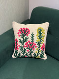 Embroidered Jute Cushion Cover – 16 x 16 inches