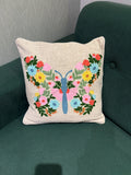 Embroidered Jute Cushion Cover – 16 x 16 inches