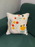 Embroidered Jute Cushion Cover – 16 x 16 inches