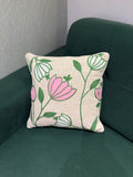 Embroidered Jute Cushion Cover – 16 x 16 inches