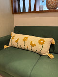 Embroidered Jute Lumbar Cushion Cover – 14 x 36 inches
