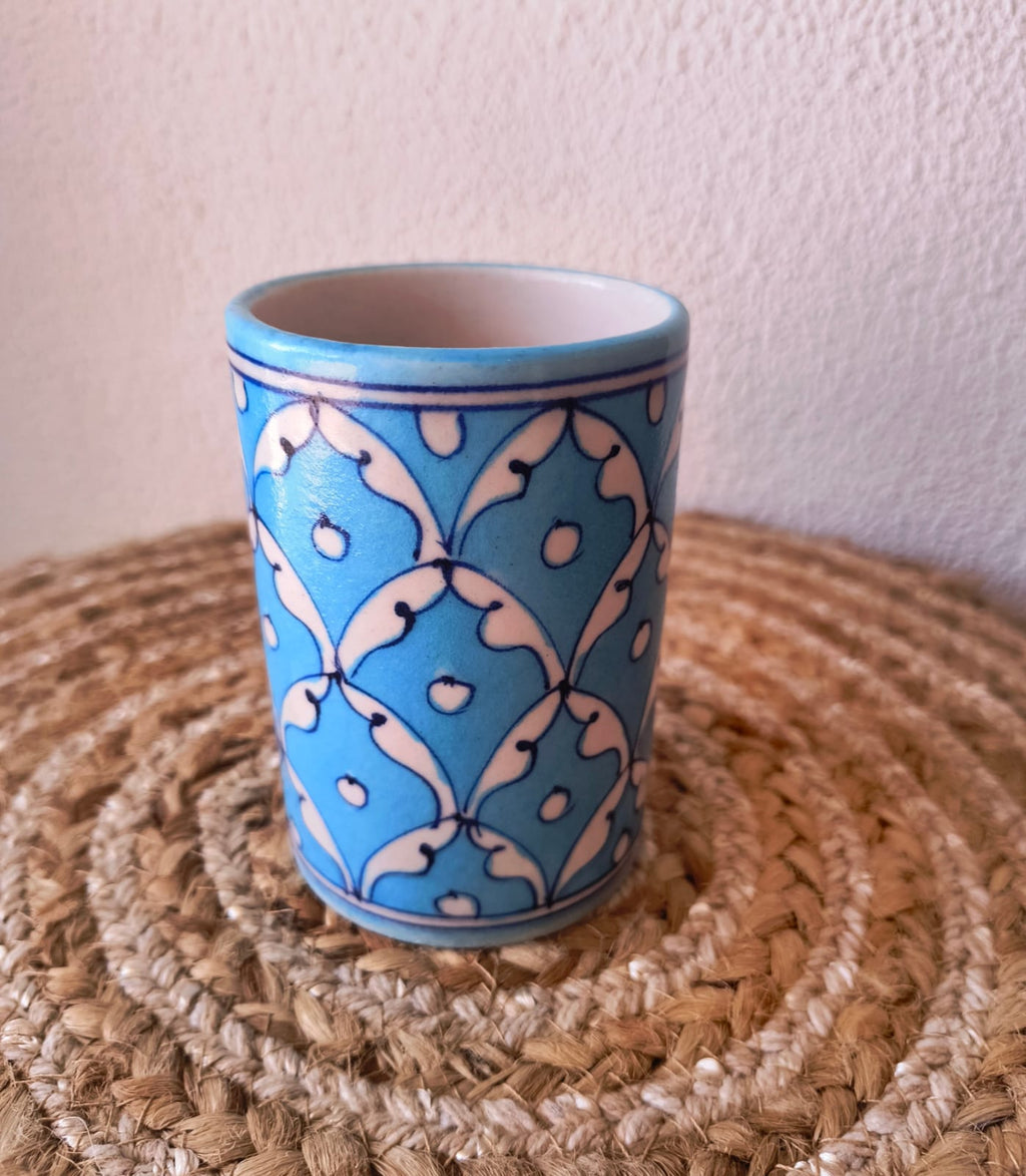 BLUE POTTERY PEN HOLDER