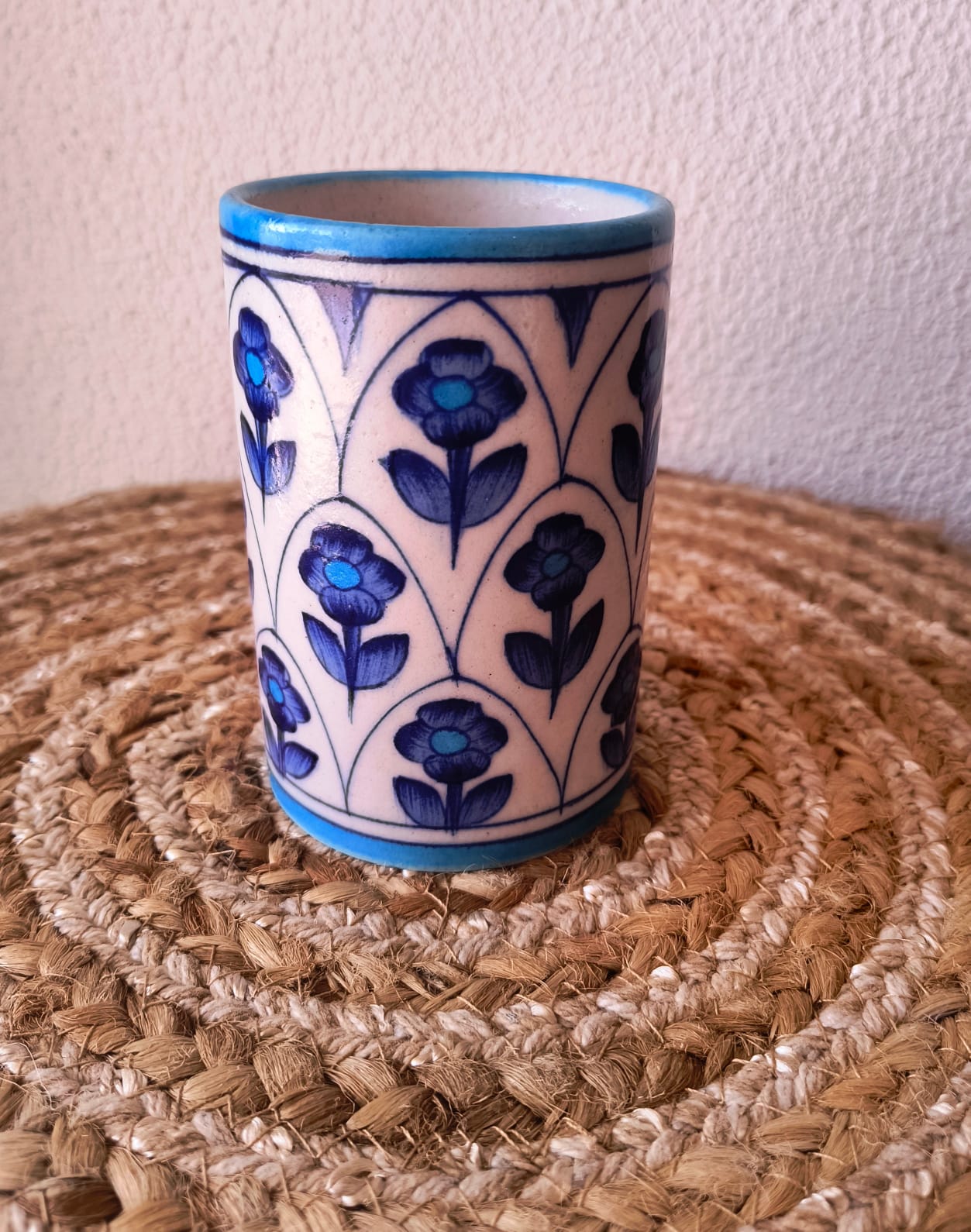 BLUE POTTERY PEN HOLDER