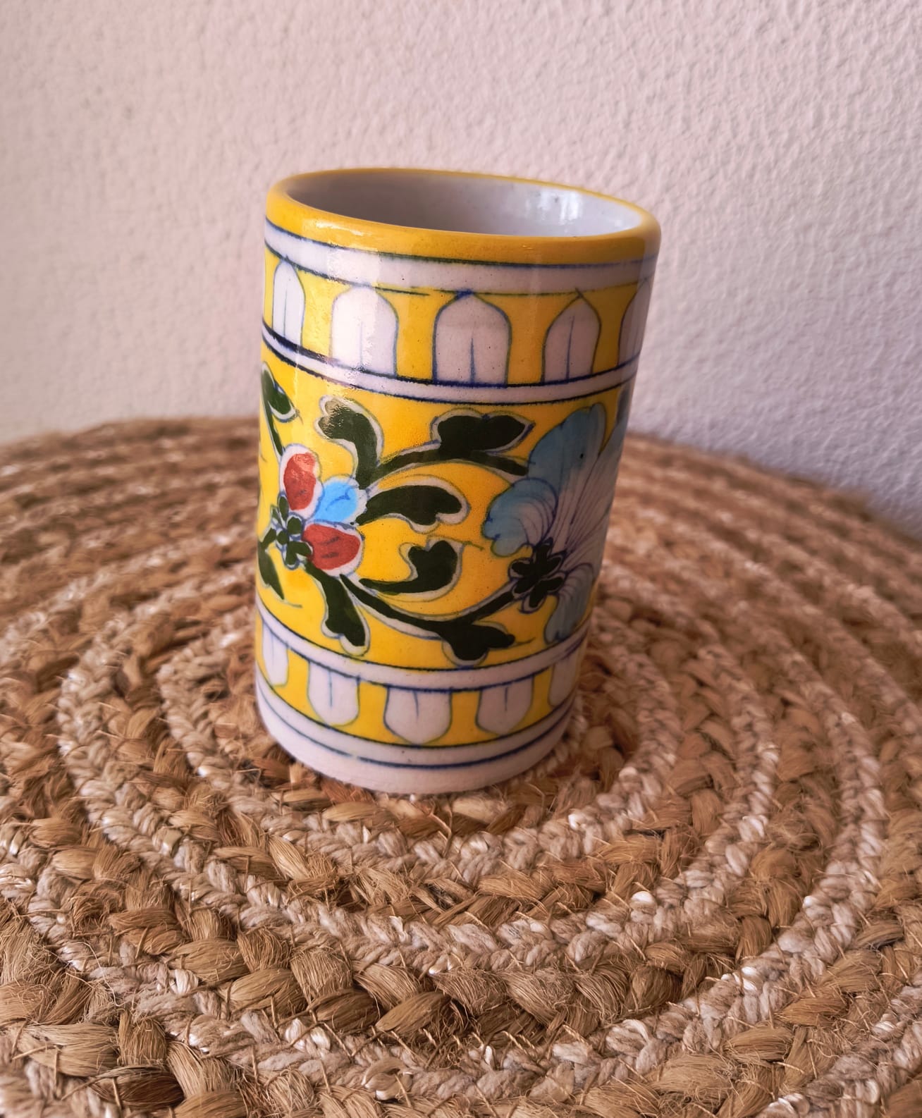 BLUE POTTERY PEN HOLDER