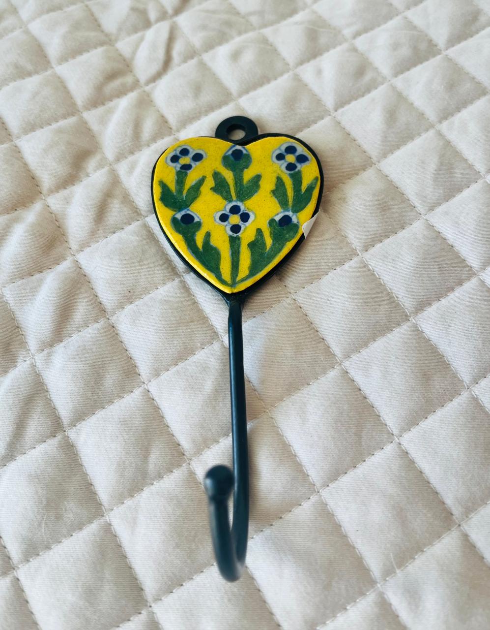 BLUE POTTERY WALL HOOK