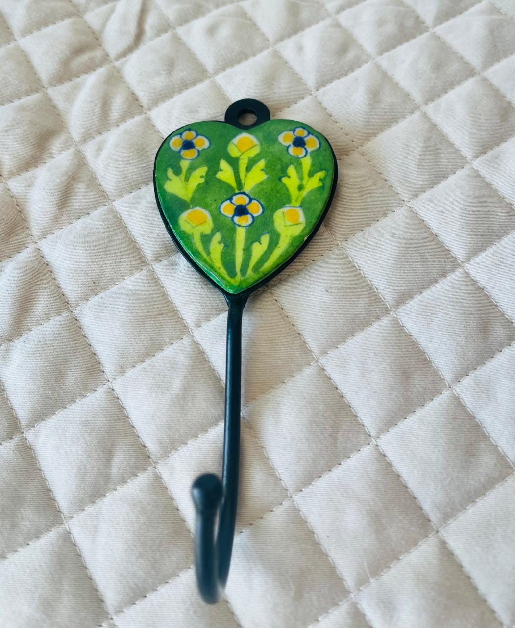 BLUE POTTERY WALL HOOK