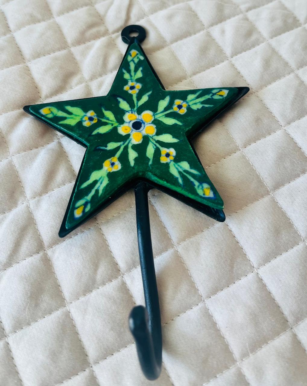 BLUE POTTERY WALL HOOK