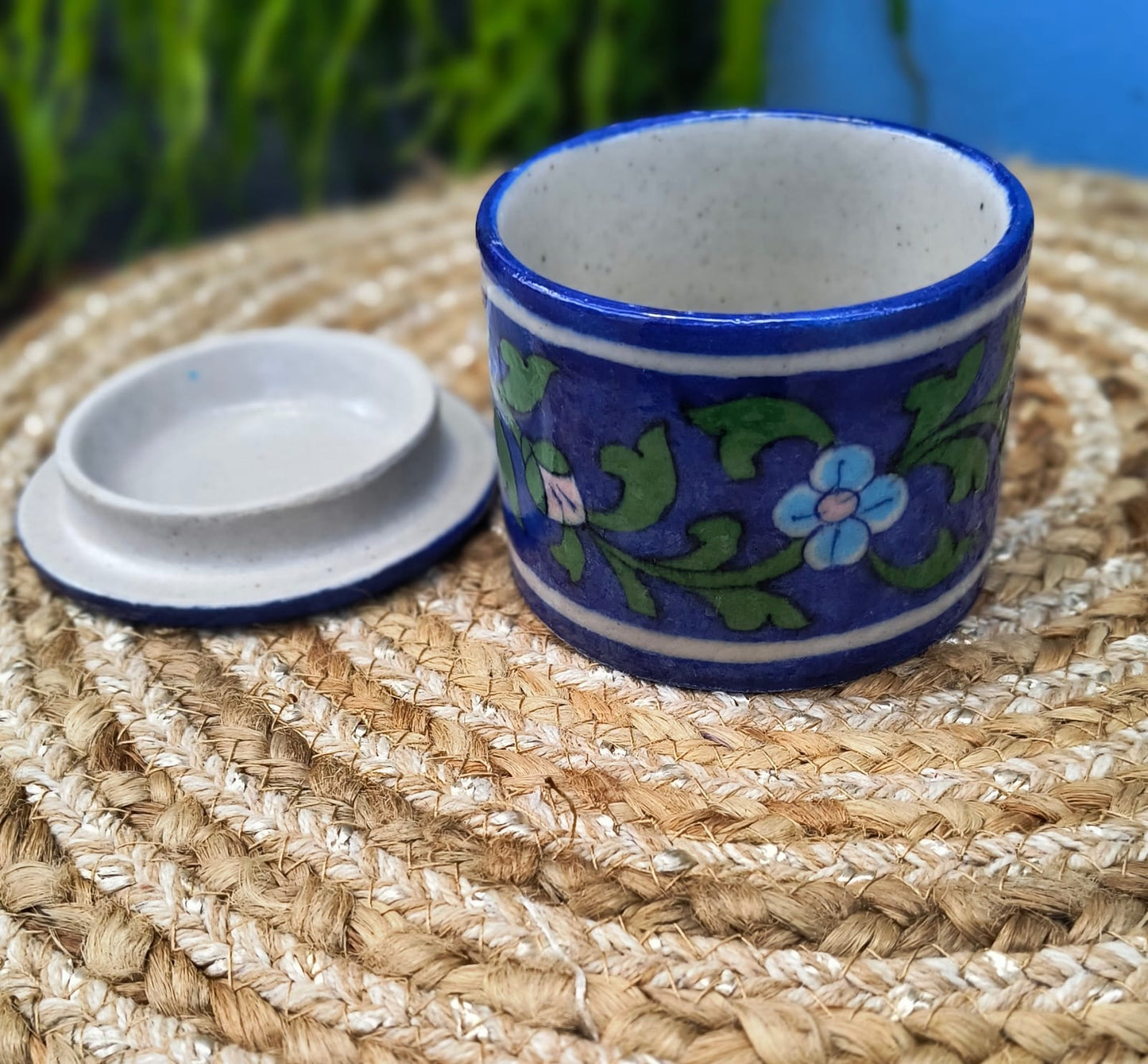 BLUE POTTERY JAR
