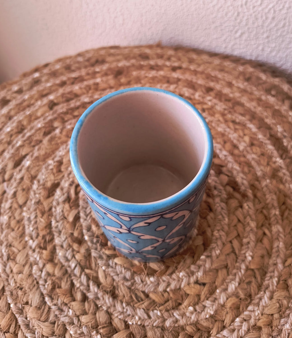 BLUE POTTERY PEN HOLDER