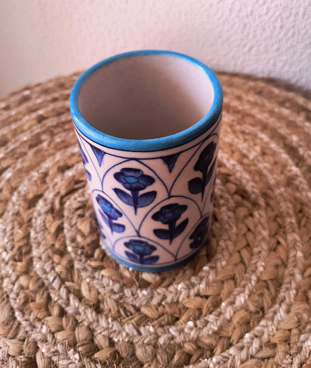 BLUE POTTERY PEN HOLDER