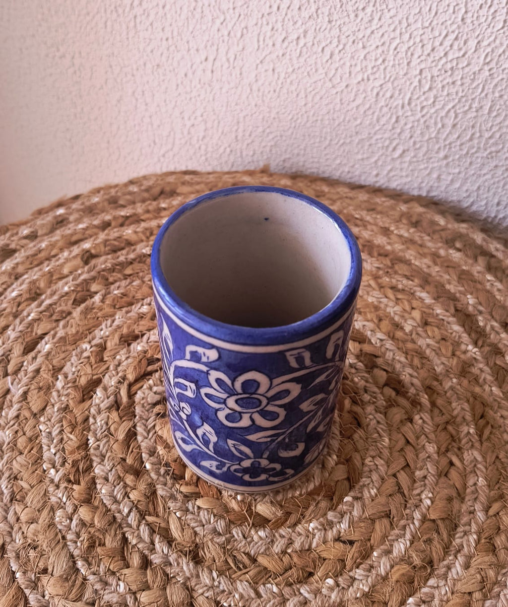 BLUE POTTERY PEN HOLDER