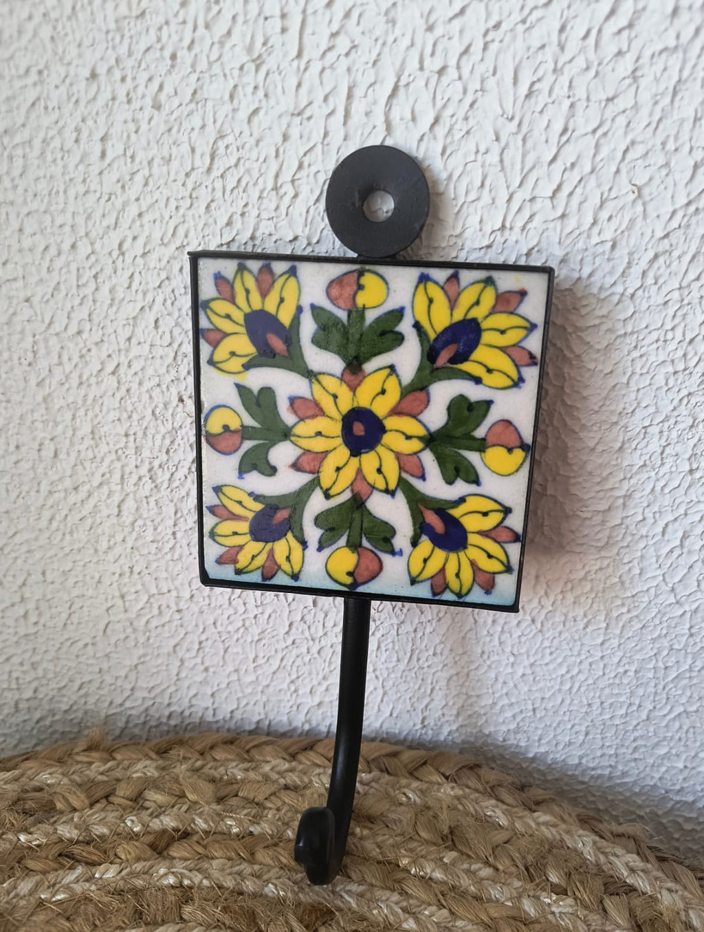 BLUE POTTERY WALL HOOK