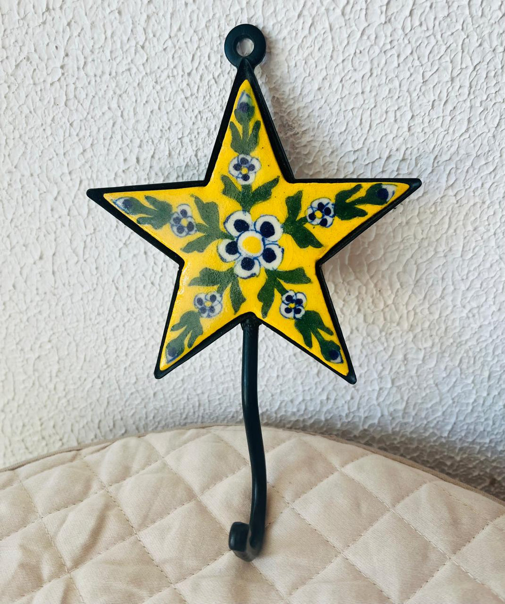 BLUE POTTERY WALL HOOK