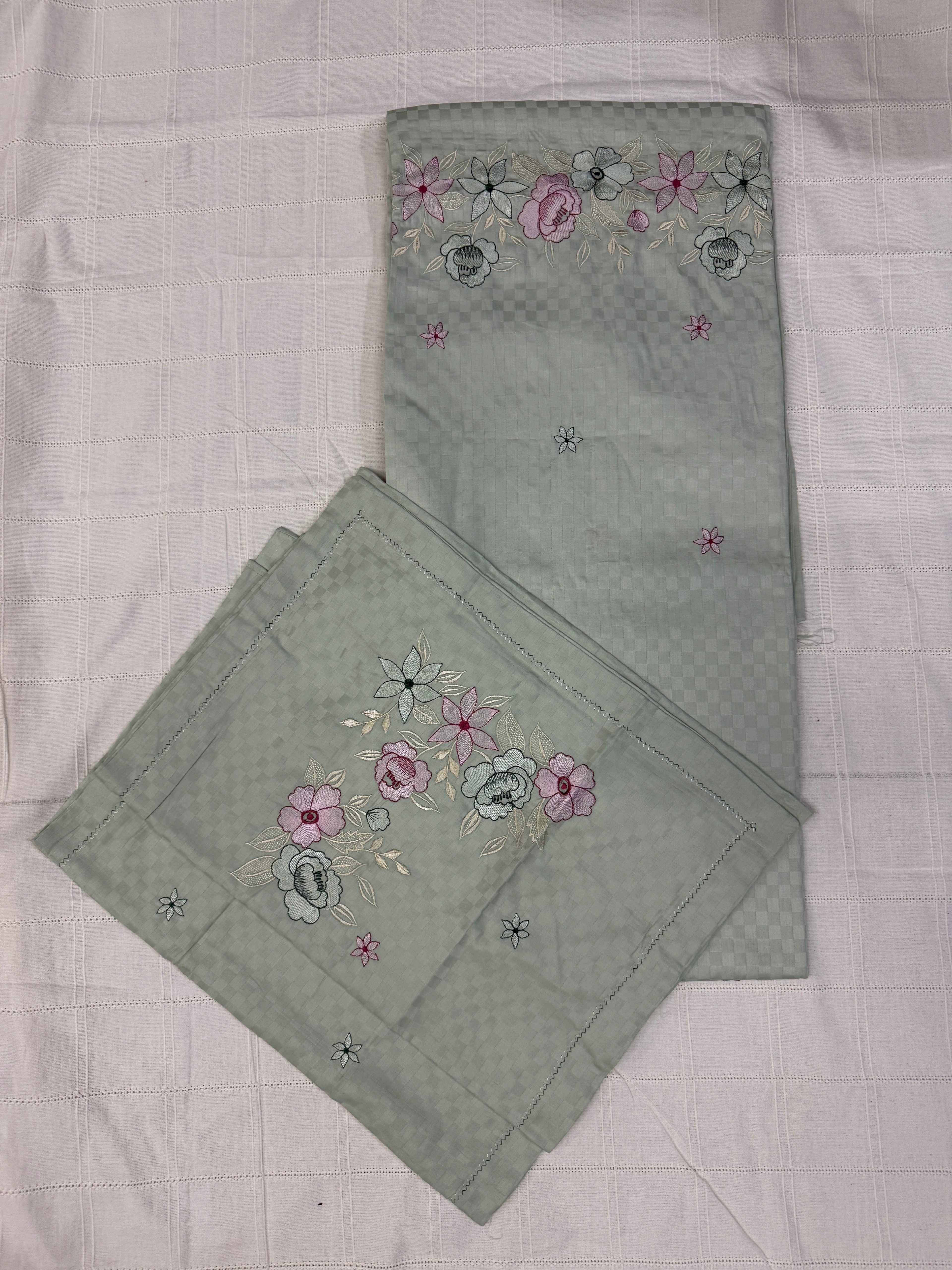 Embroidered Premium Cotton Bedsheet - King Size
