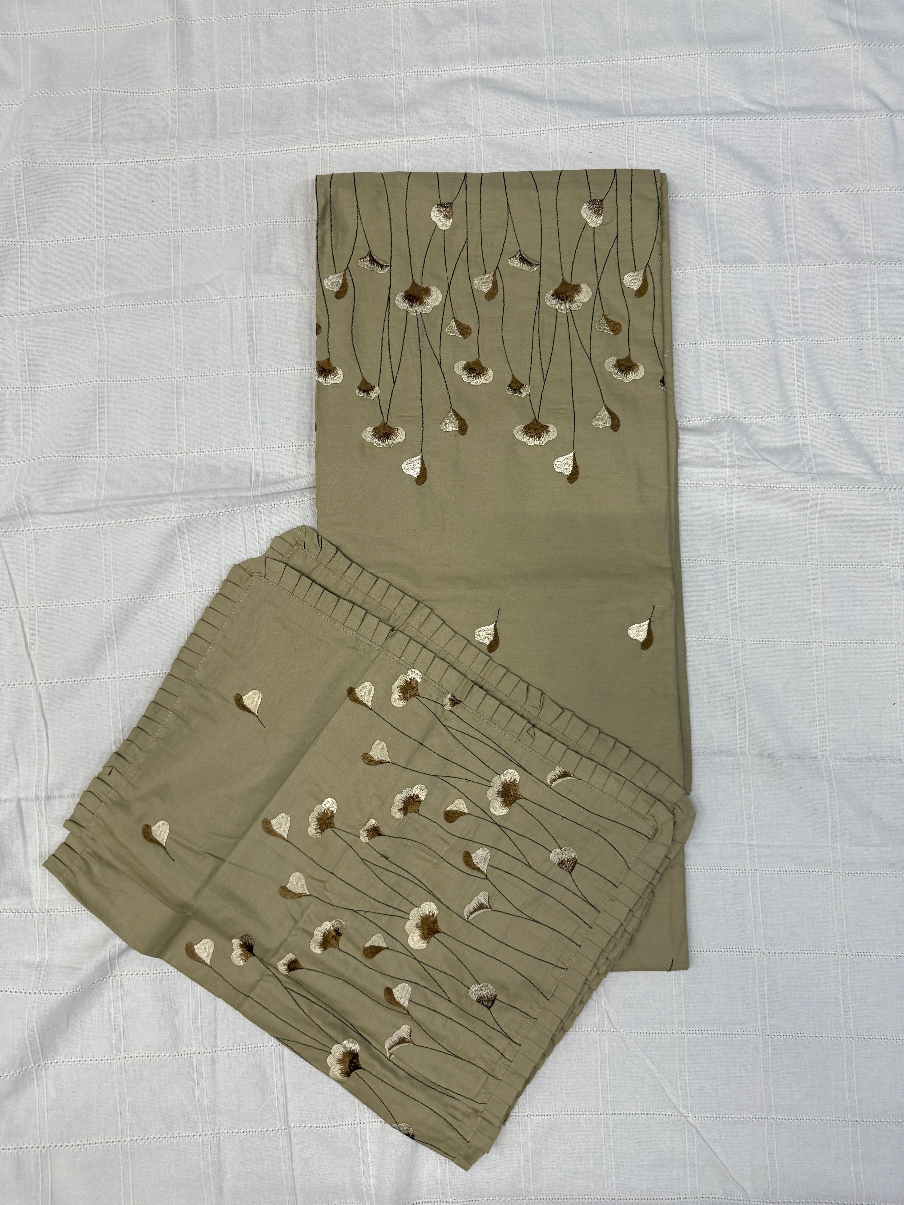 Embroidered Premium Cotton Bedsheet – King Size