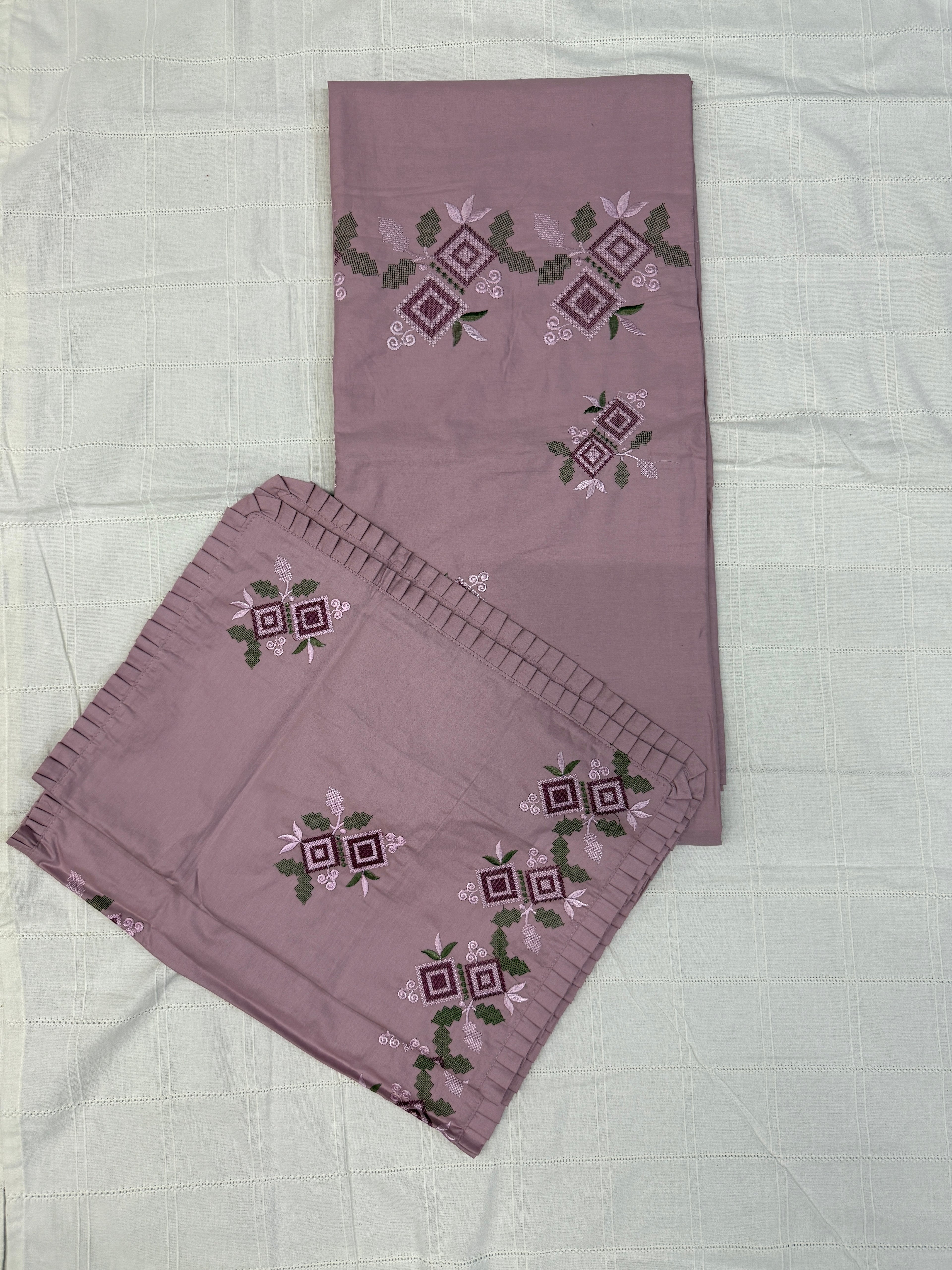 Embroidered Premium Cotton Bedsheet – King Size