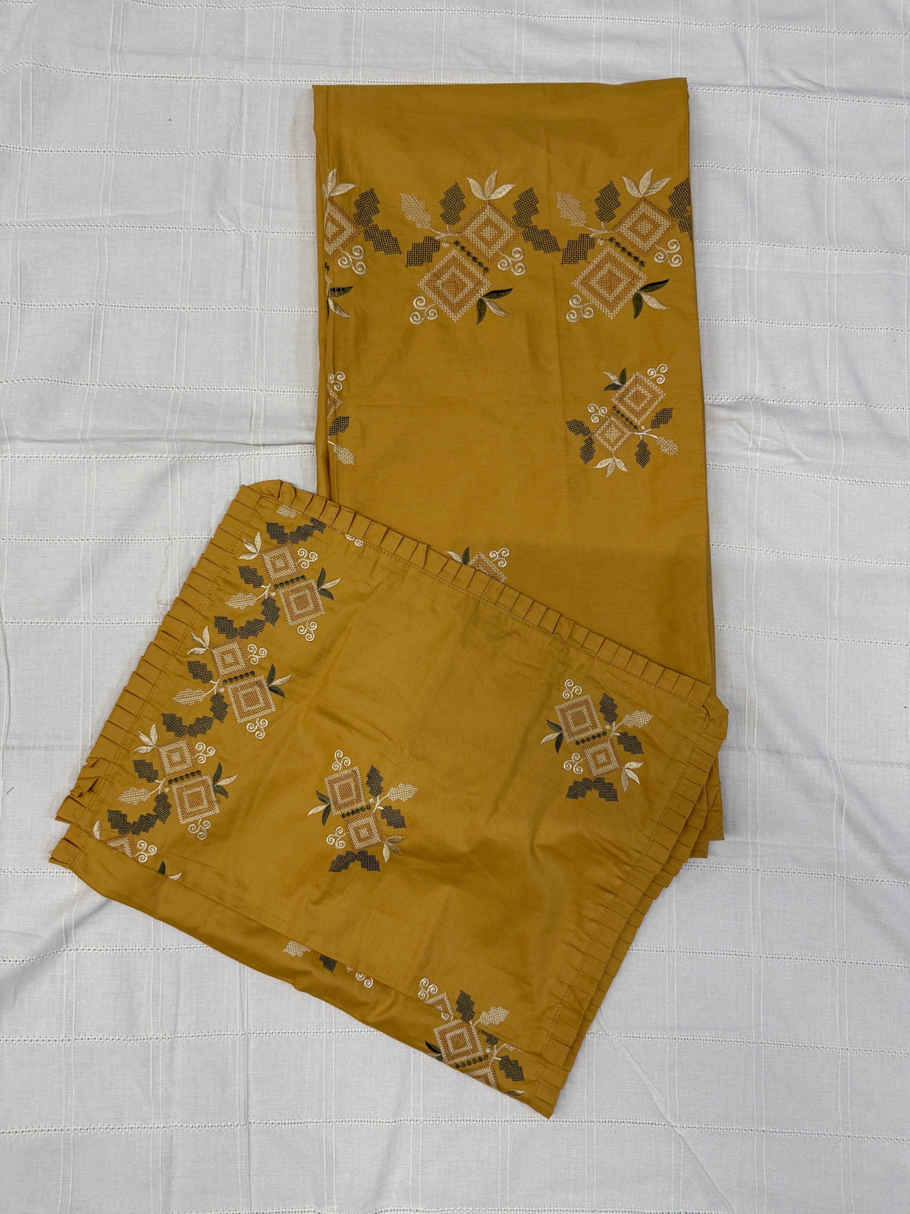 Embroidered Premium Cotton Bedsheet – King Size