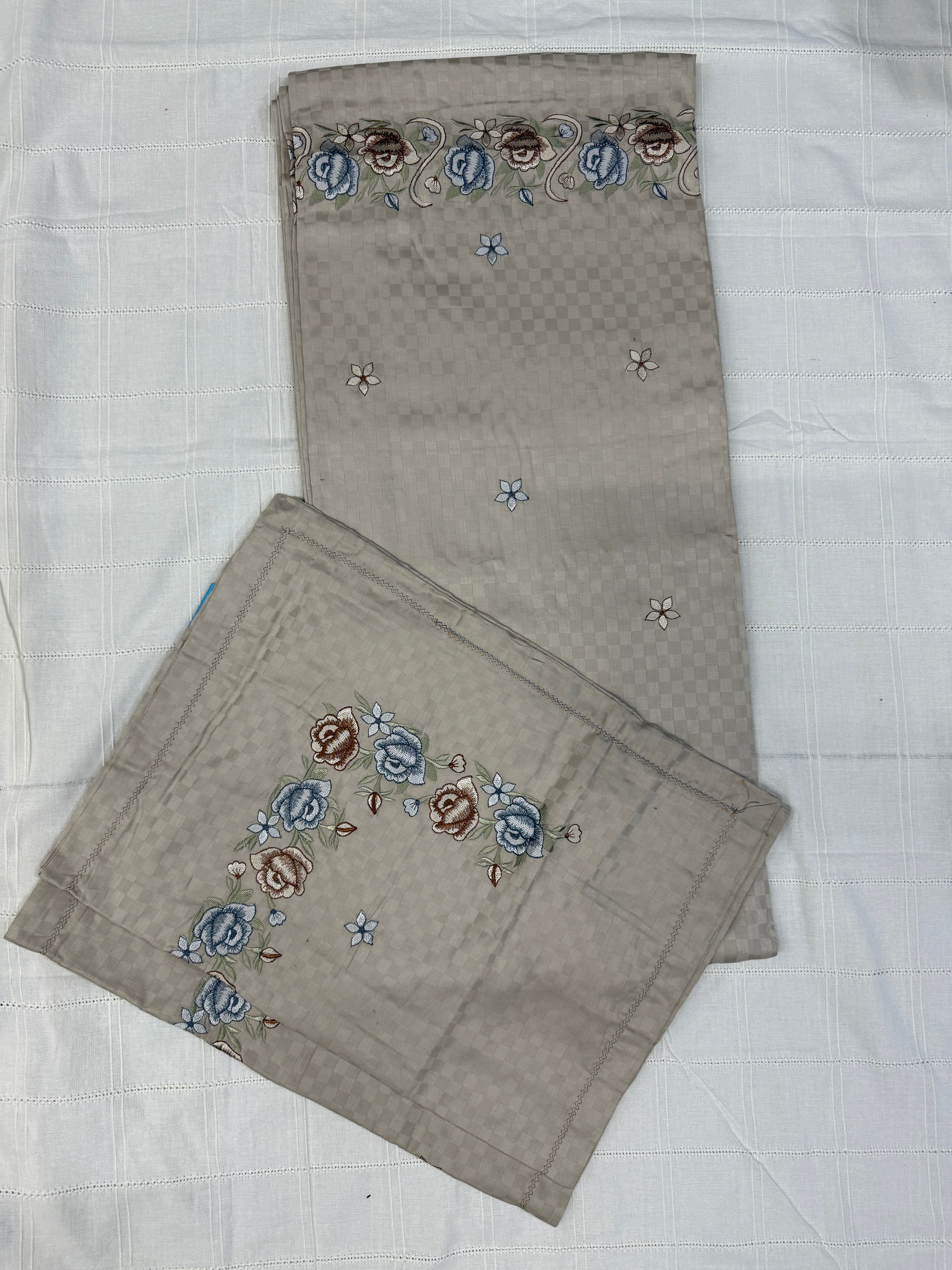Embroidered Premium Cotton Bedsheet - King Size