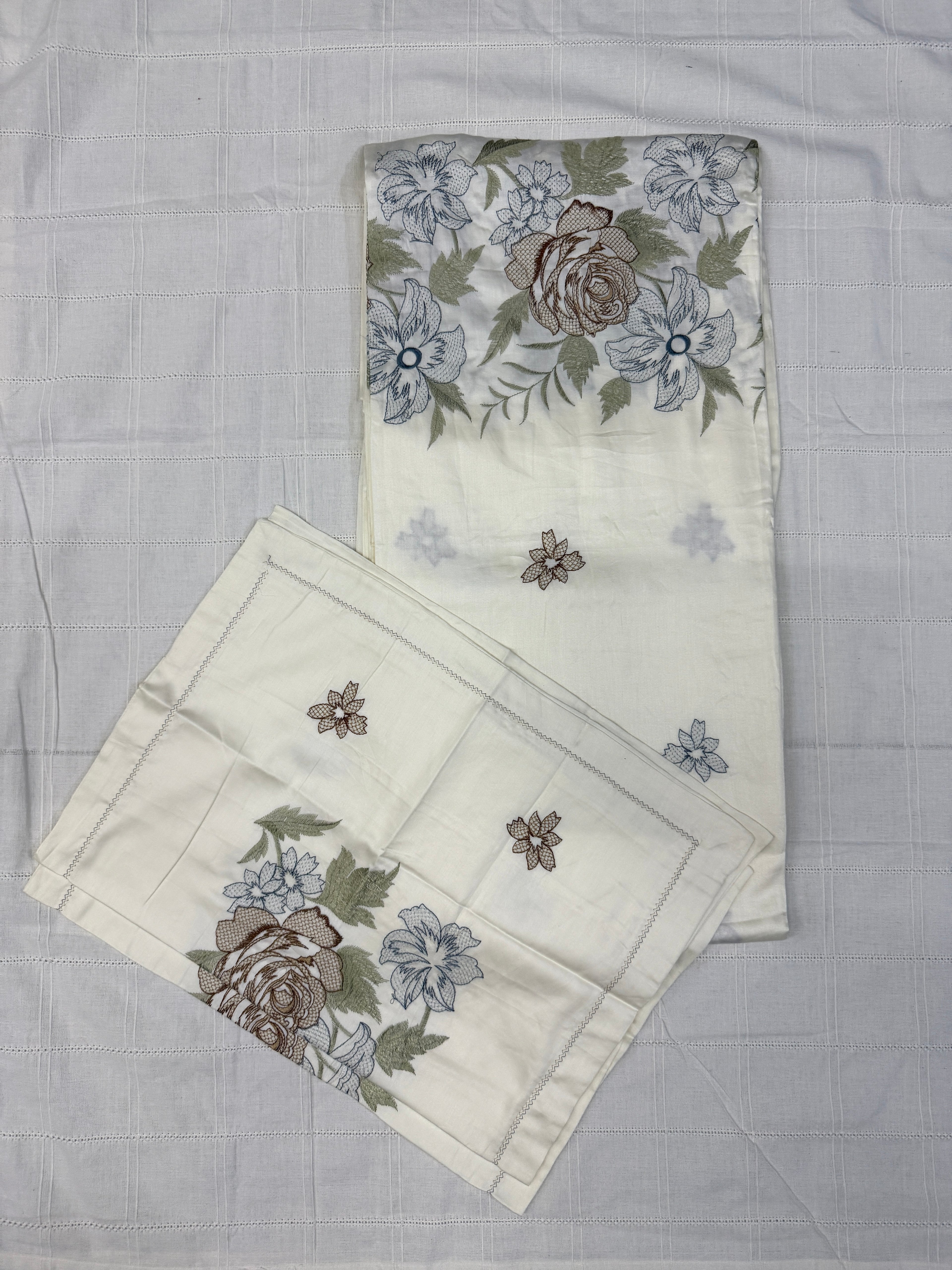 Embroidered Premium Cotton Bedsheet – King Size