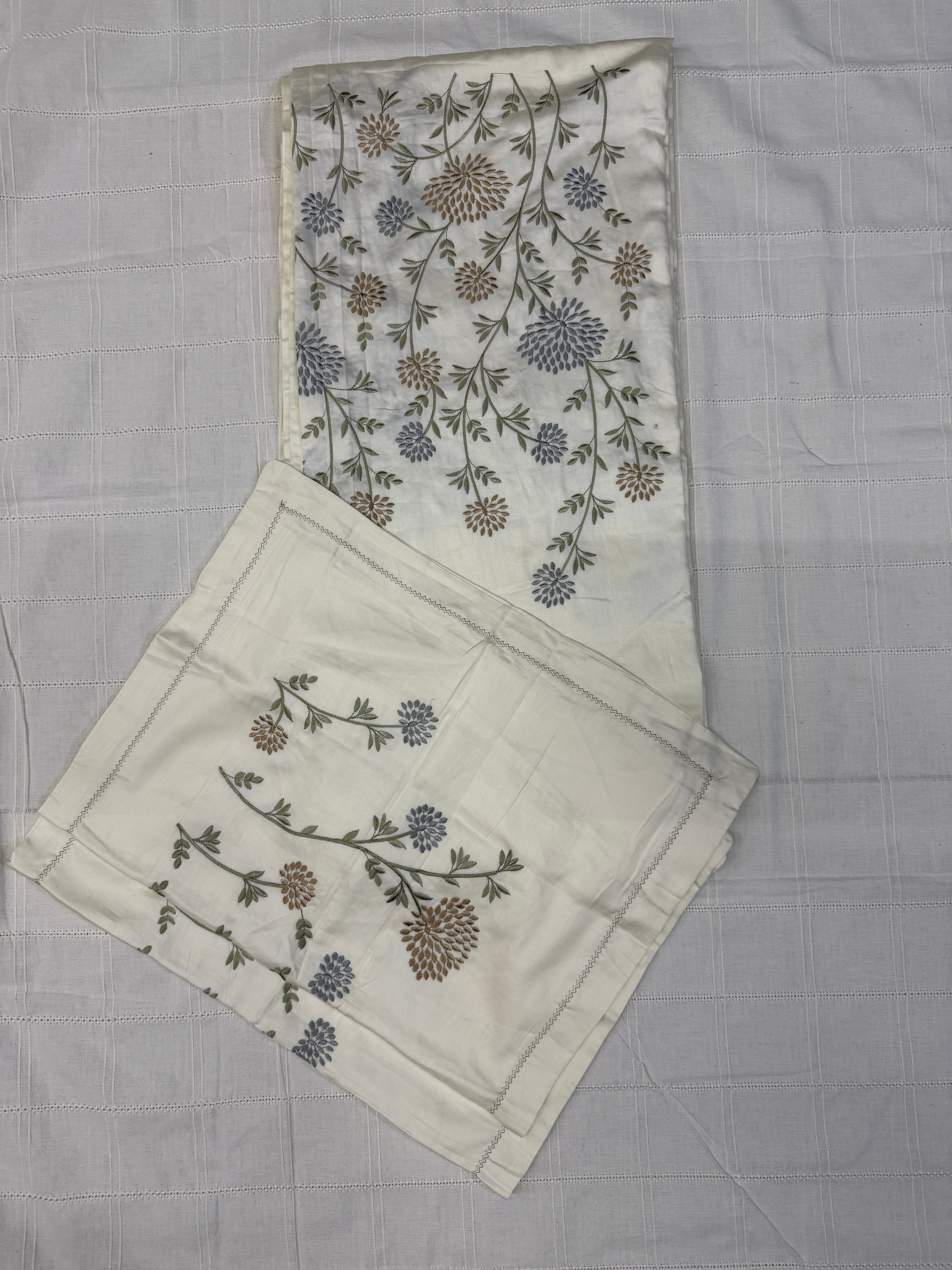 Embroidered Premium Cotton Bedsheet – King Size