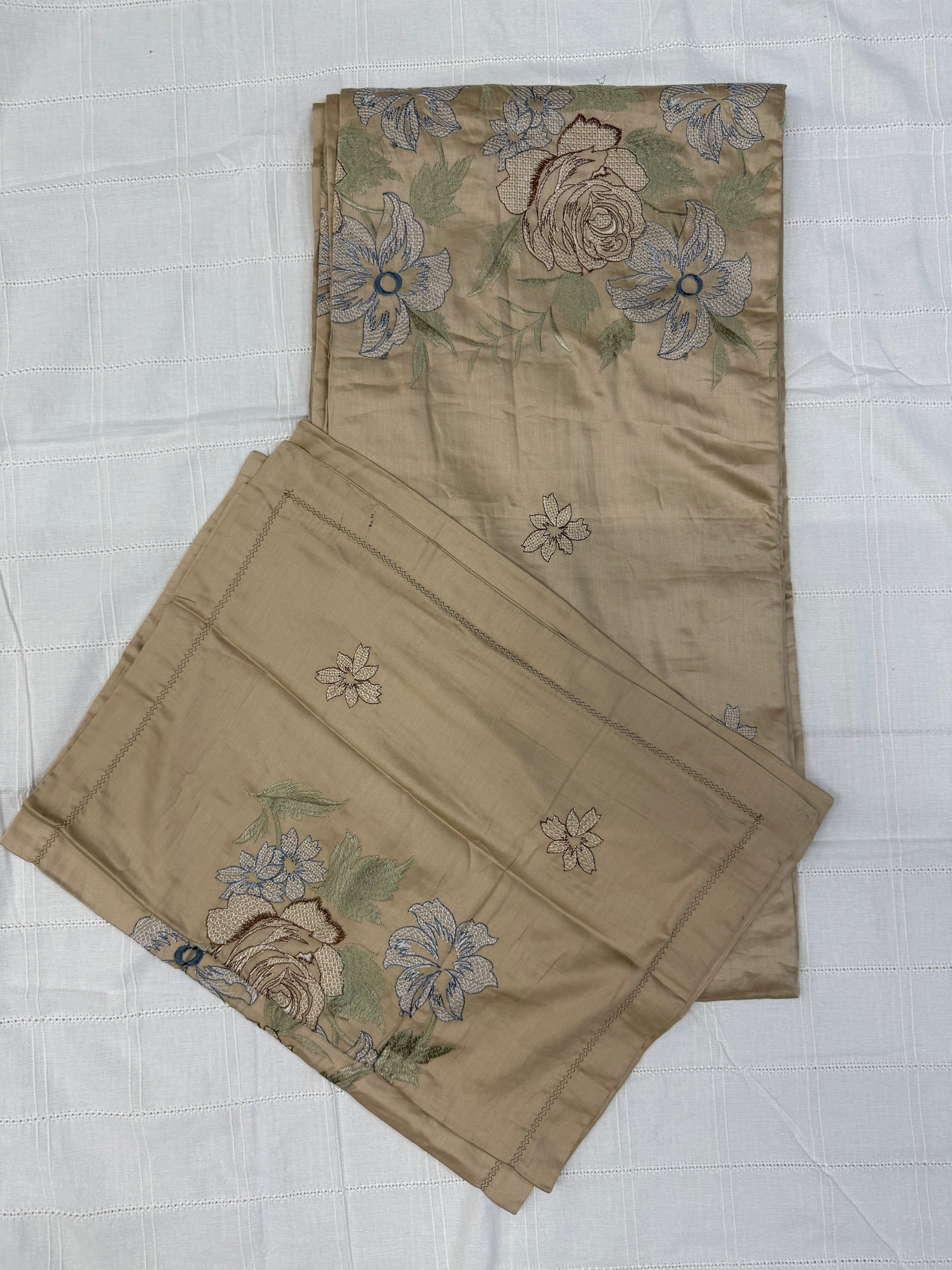 Embroidered Premium Cotton Bedsheet – King Size