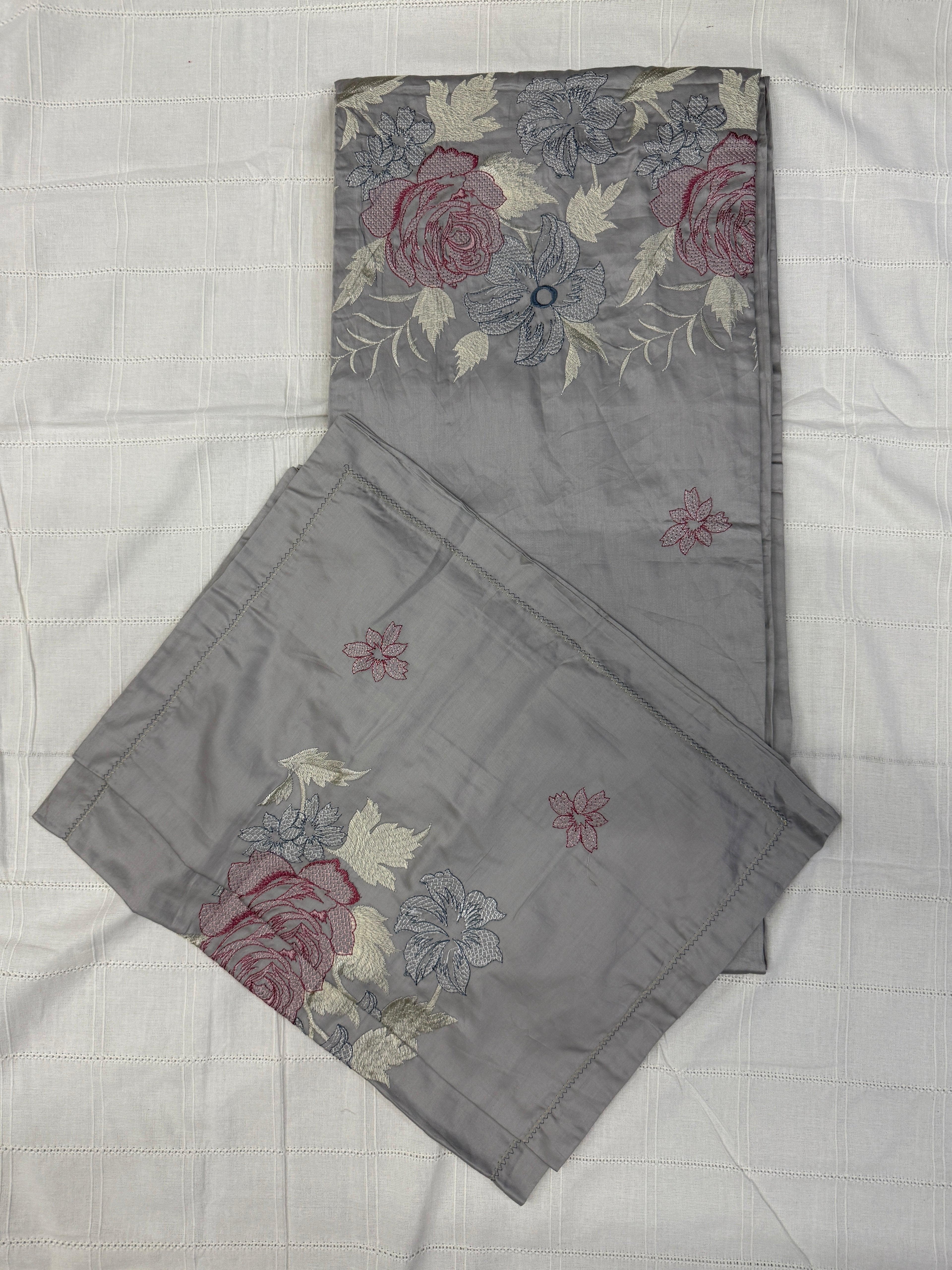 Embroidered Premium Cotton Bedsheet – King Size