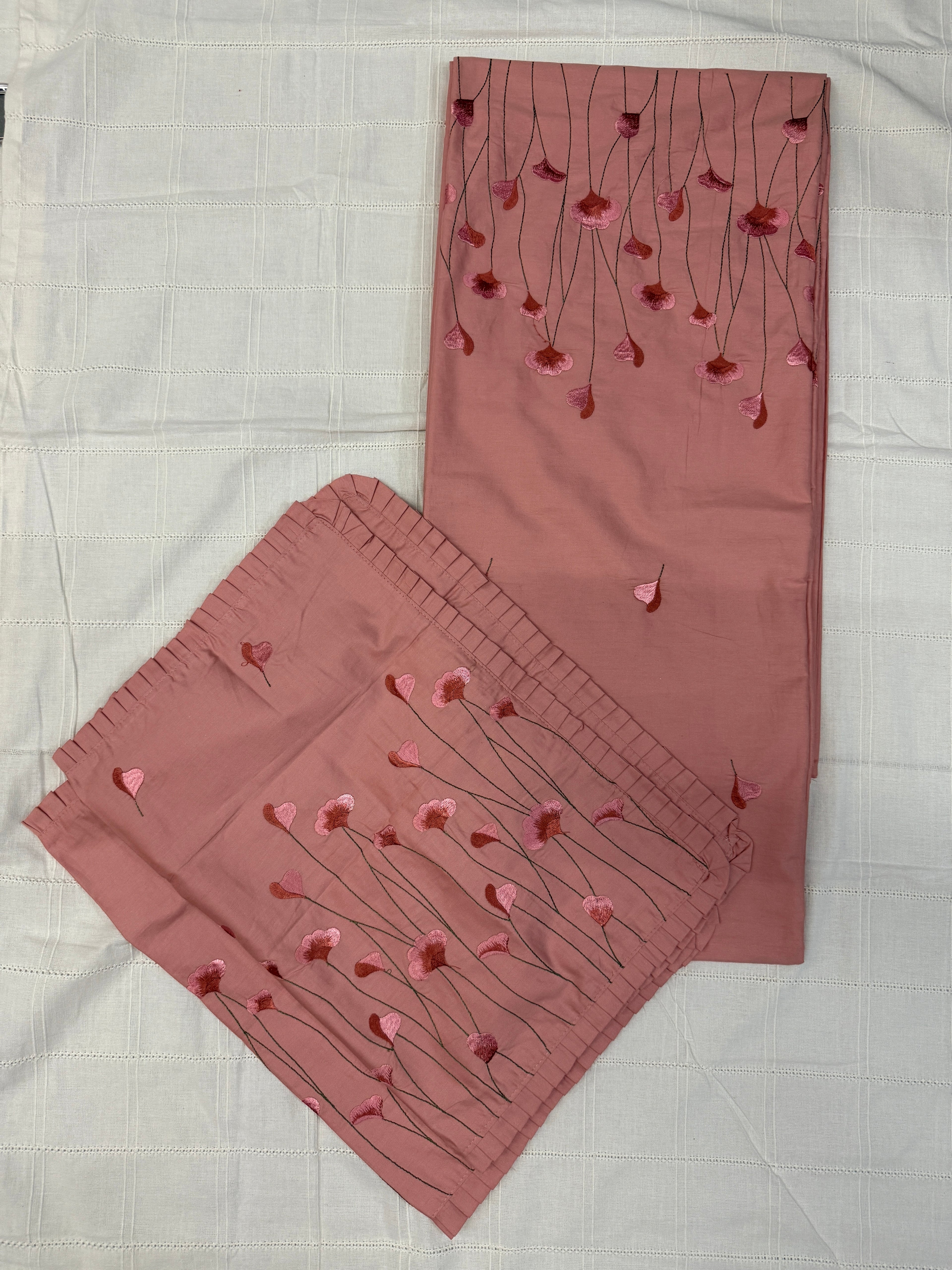 Embroidered Premium Cotton Bedsheet – King Size