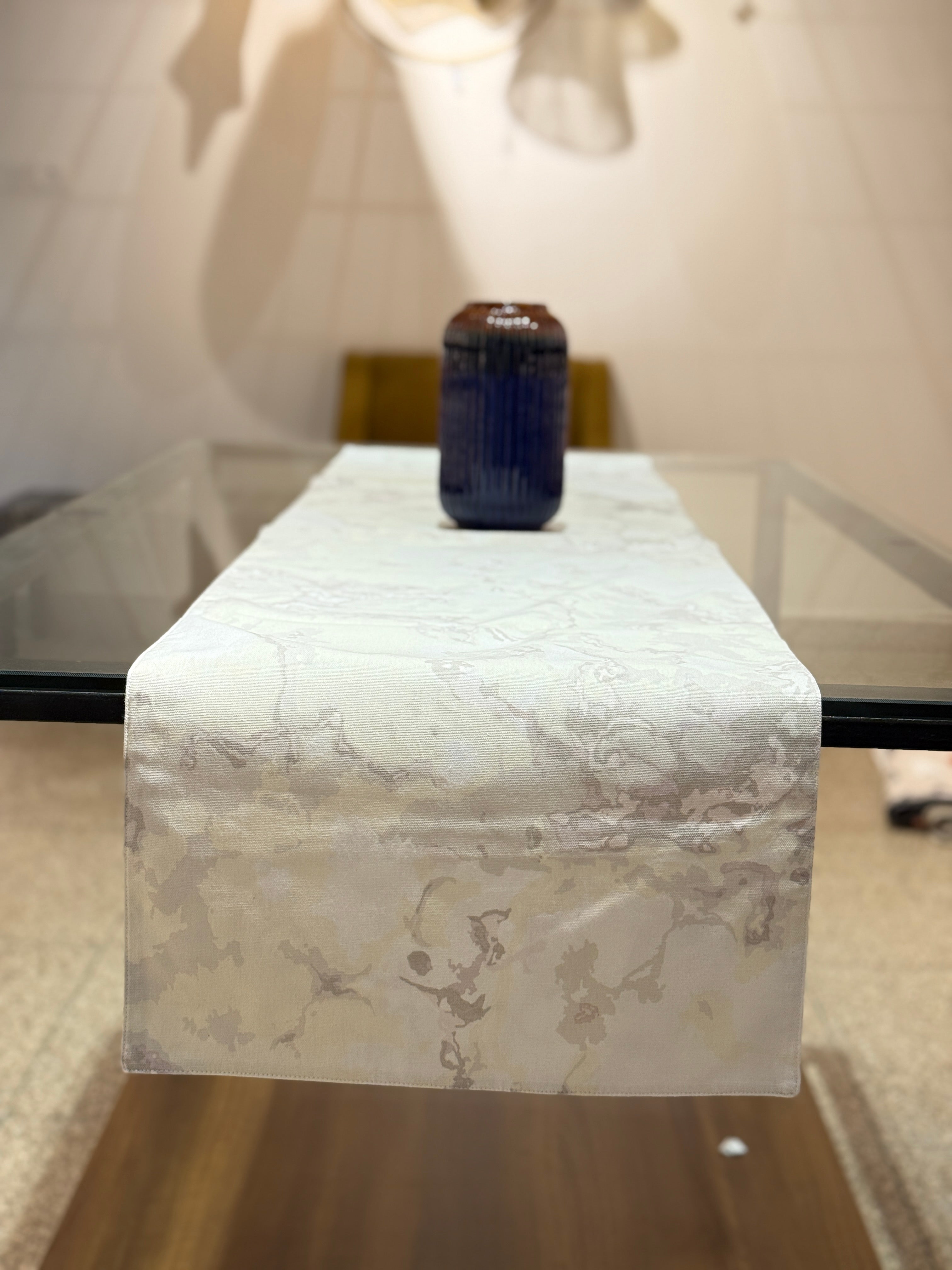 Table Runner Beige Marble Design